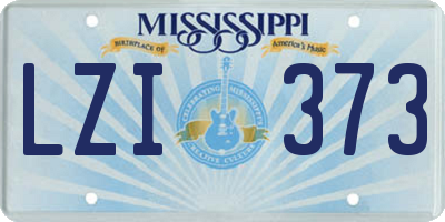 MS license plate LZI373