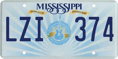 MS license plate LZI374