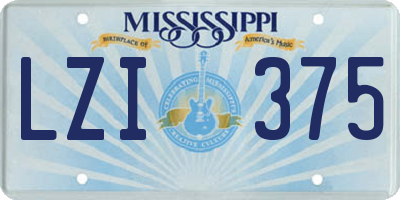 MS license plate LZI375