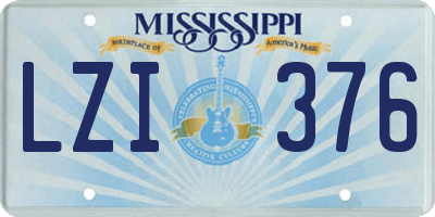MS license plate LZI376