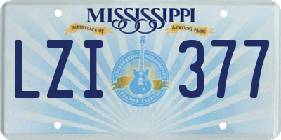 MS license plate LZI377