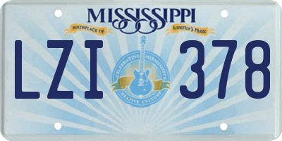 MS license plate LZI378