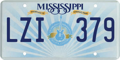 MS license plate LZI379