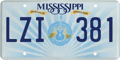 MS license plate LZI381