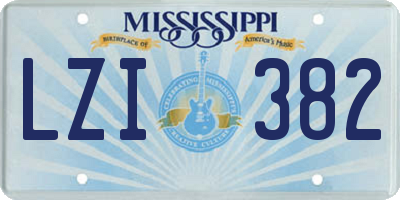 MS license plate LZI382