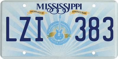 MS license plate LZI383