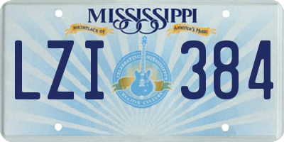 MS license plate LZI384