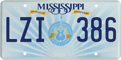 MS license plate LZI386