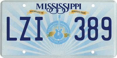 MS license plate LZI389