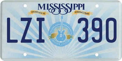 MS license plate LZI390
