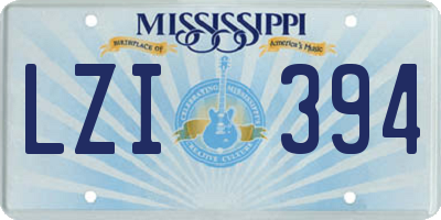 MS license plate LZI394