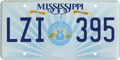MS license plate LZI395