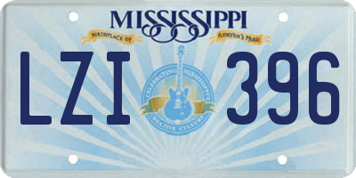 MS license plate LZI396
