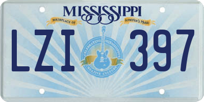MS license plate LZI397