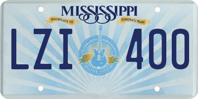 MS license plate LZI400