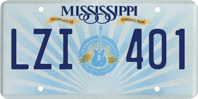 MS license plate LZI401