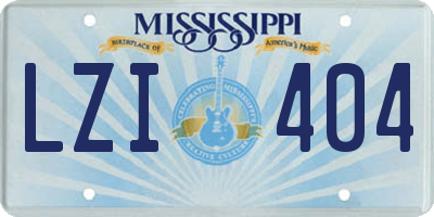 MS license plate LZI404
