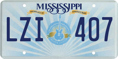MS license plate LZI407