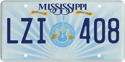 MS license plate LZI408