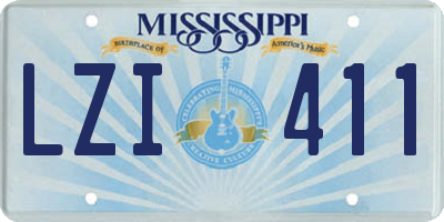 MS license plate LZI411