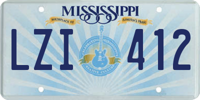 MS license plate LZI412