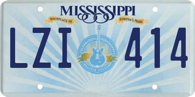 MS license plate LZI414