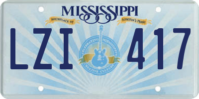 MS license plate LZI417