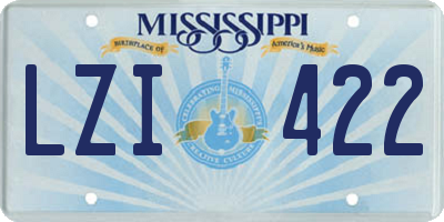 MS license plate LZI422