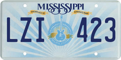 MS license plate LZI423