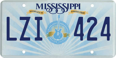 MS license plate LZI424