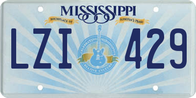 MS license plate LZI429