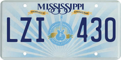 MS license plate LZI430