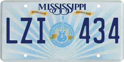MS license plate LZI434