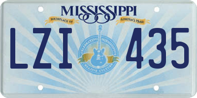 MS license plate LZI435