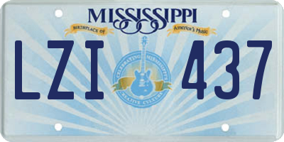 MS license plate LZI437