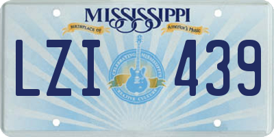 MS license plate LZI439