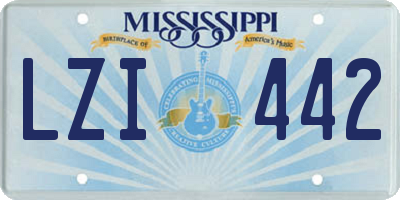 MS license plate LZI442