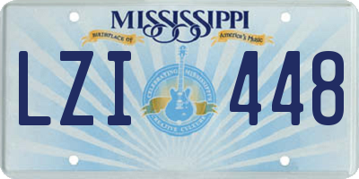MS license plate LZI448