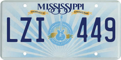 MS license plate LZI449