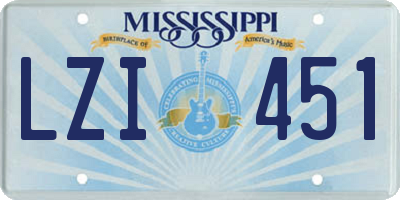 MS license plate LZI451