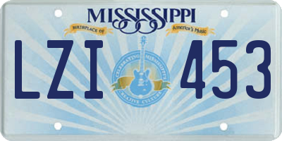 MS license plate LZI453