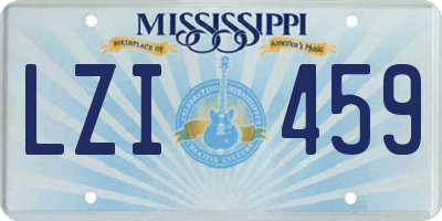MS license plate LZI459