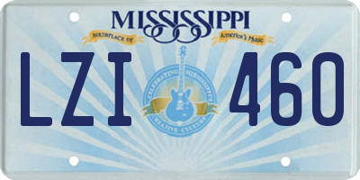 MS license plate LZI460