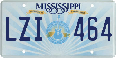 MS license plate LZI464