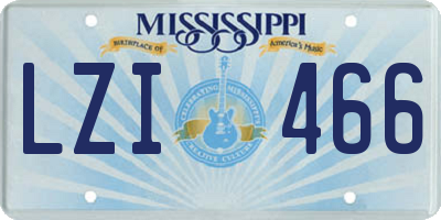 MS license plate LZI466