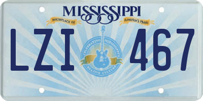 MS license plate LZI467