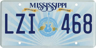 MS license plate LZI468