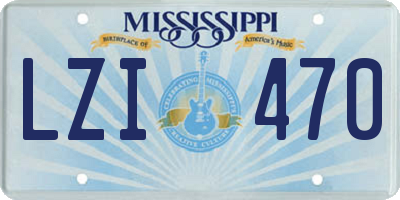 MS license plate LZI470