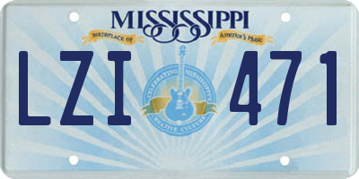 MS license plate LZI471