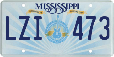 MS license plate LZI473